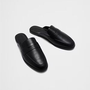 Banana Republic Black Vegan Leather Mule Women's Loafers